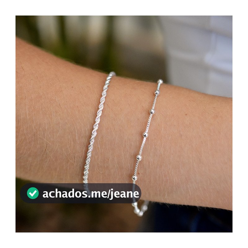 Kit Pulseira Feminina Cordão Baiano + Bolinha Veneziana Banhada A Prata 925