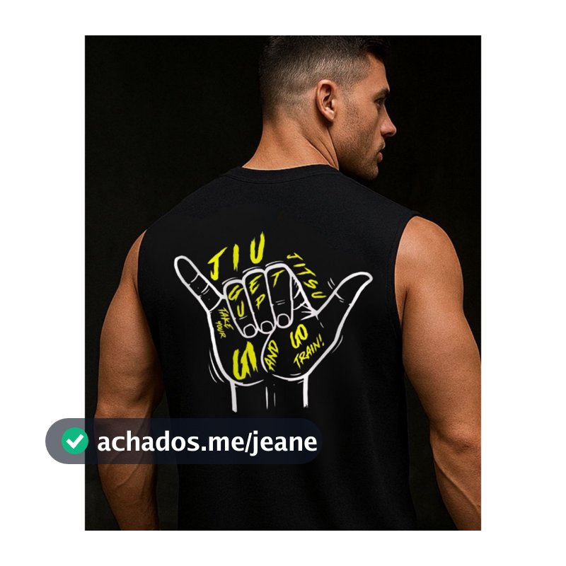 Regata oversized machão masculina  100% algodão camiseta jiu-jitsu get up take your