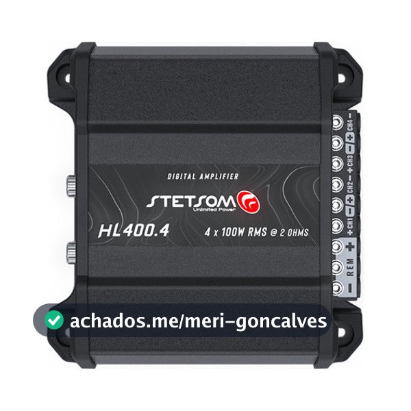 Módulo Amplificador Automotivo Stetsom Hl 400.4 4 Canais 400w PT