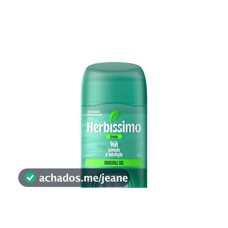 Desodorante Antitranspirante Herbíssimo Invisible Gel Breeze 45g