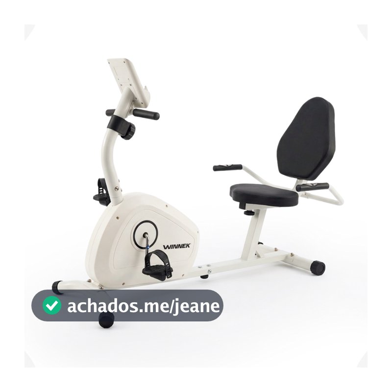 Bicicleta Ergométrica Horizontal Magnética Winnek Monitor Digital 8 Niveis de ajustes Sensor de pulsaçao Pedal com Cinta