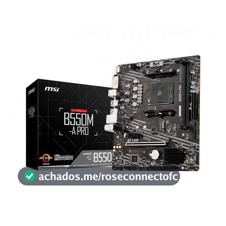 Placa Mãe MSI B550M-A PRO, DDR4, Socket AMD AM4, mATX, Chipset B550, MSIB550MAPRO