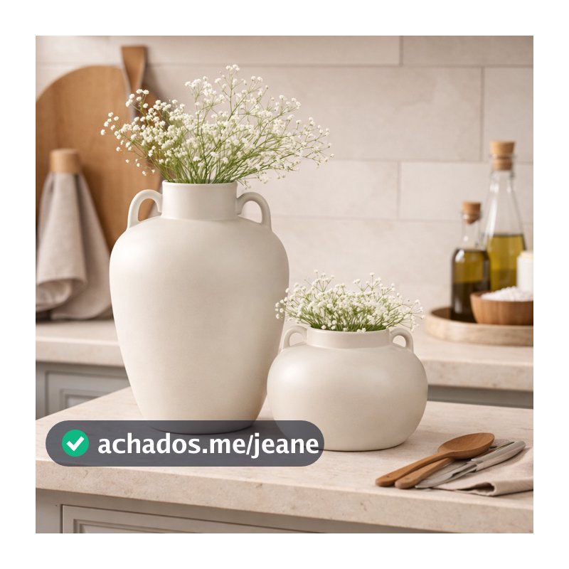 Par De Vasos Decorativos Cerâmica Sala Decoração Moderno Alto Padrão
