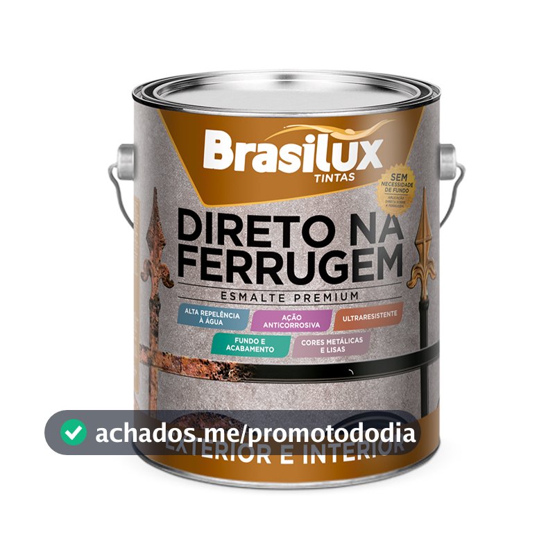 TINTA DIRETO NA FERRUGEM ESM. SINT 900ML BRASILUX - TINTA PARA PORTÃO TINTA PARA JANELA.