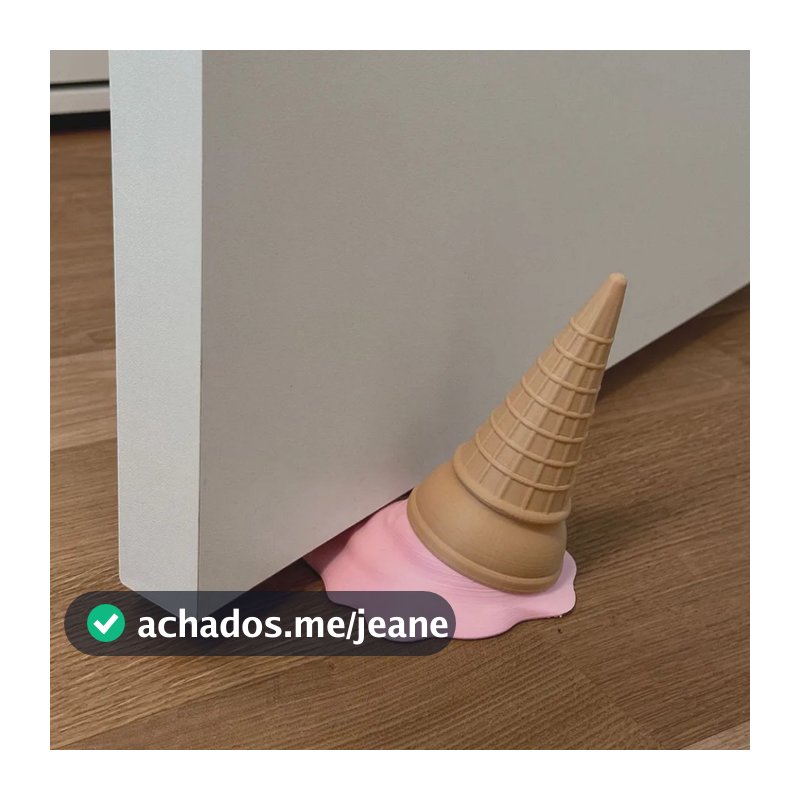 Suporte Trava Porta Sticker SORVETE CASQUINHA DIVERTIDO Aparador Peso Trava Porta Cunha Calço Divertido Decorativo