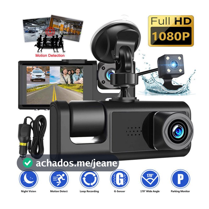 Gravação De Espelho Retrovisor Lente Dupla De 64GB Monitoramento De Carro HD 1080P Dianteira E Traseira