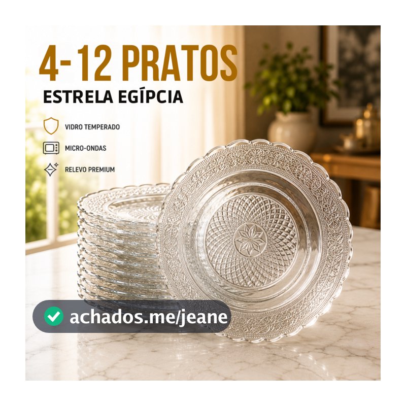 Jogo De Pratos Fundos Egípcio 4 6 e 12 Peças Estrela Transparente Leve e Resistente Mesa Posta Buffet Jantar Cozinha