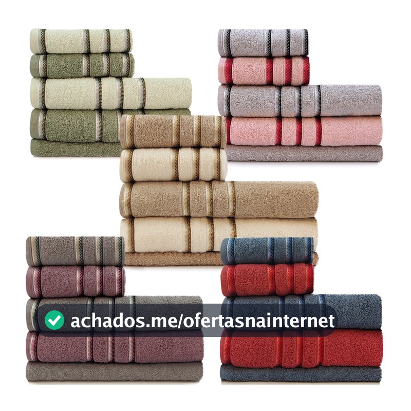 Jogo de Toalhas Classic 5 Peças Banhão + Rosto Algodão BF Casa Appel