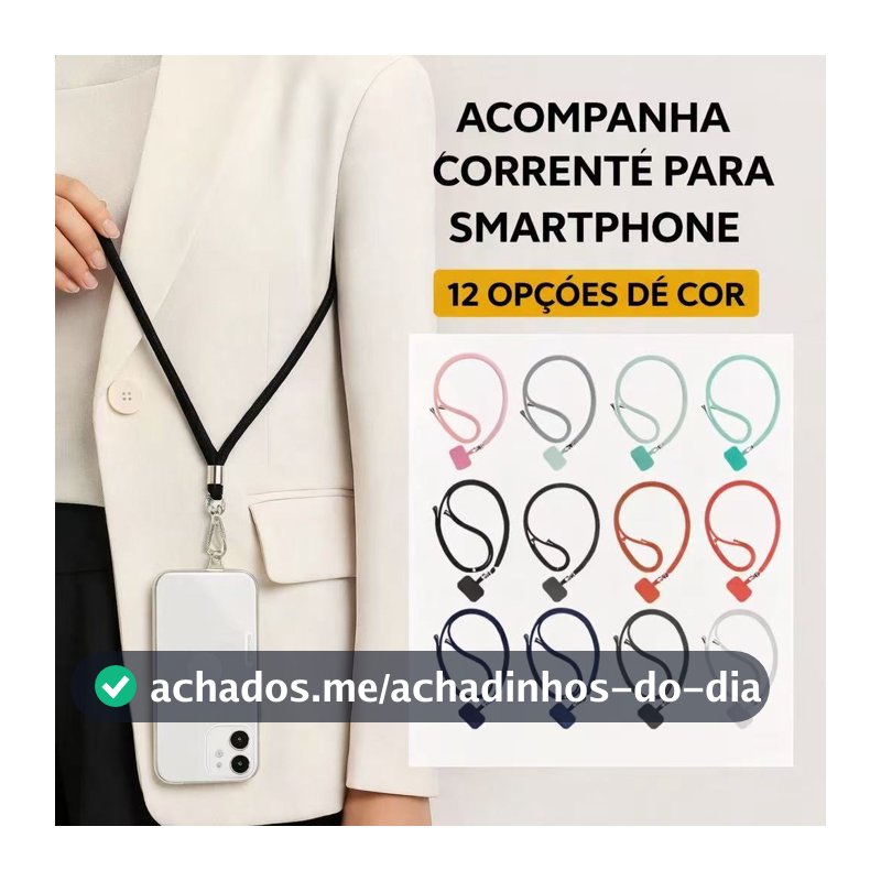Cordão De Telefone Ajustável – Alça Crossbody Removível Para Homens E Mulheres Anti-Perda