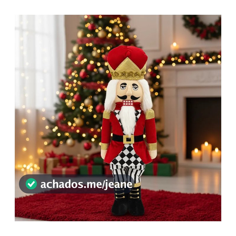 Soldado Quebra-nozes 51cm  De Natal Pelúcia Enfeite Natalino Decoração Luxo