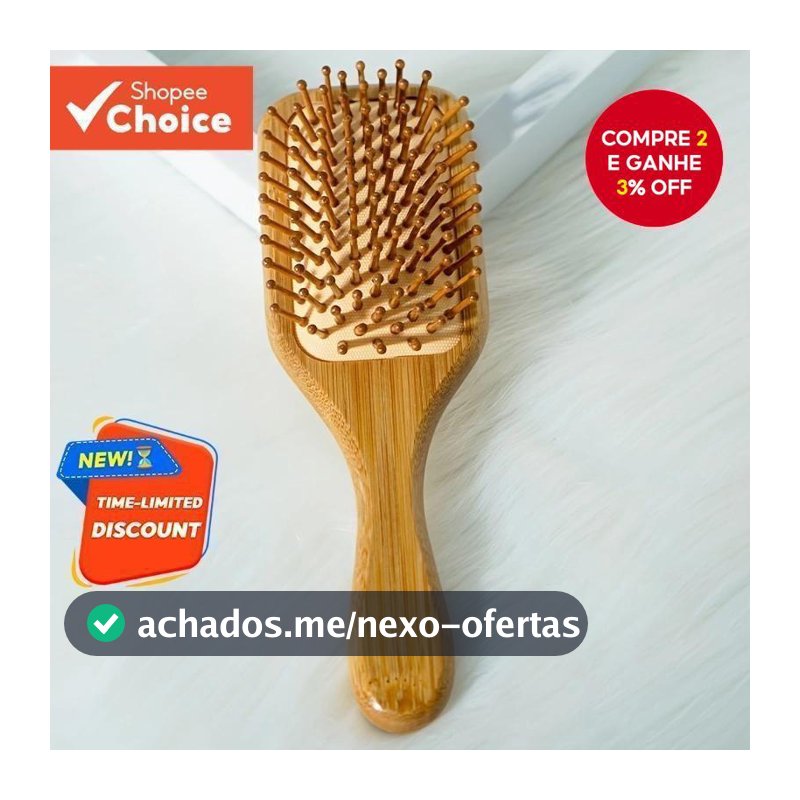 Escova De Cabelo De Bambu Antiestática Massagem No Couro Cabeludo Almofada De Ar Ferramenta De Estilo Presente De Cuidad