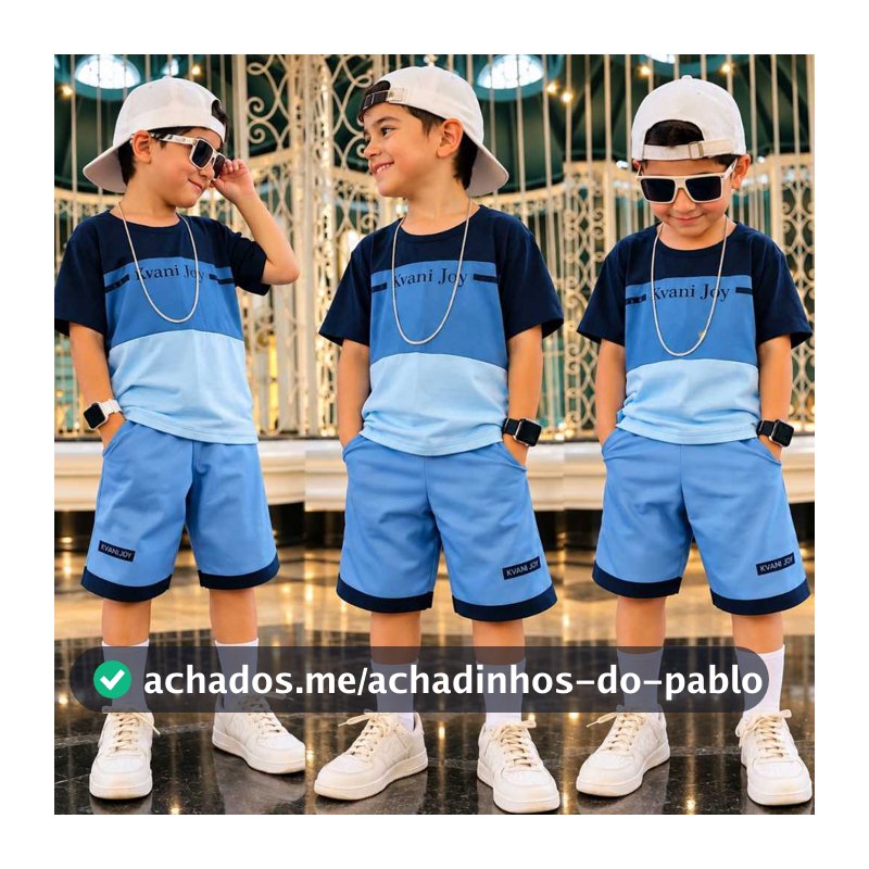 Conjunto Infantil Masculino De Verão – Camiseta Algodão + Bermuda Confortável | 1 a 12 Anos