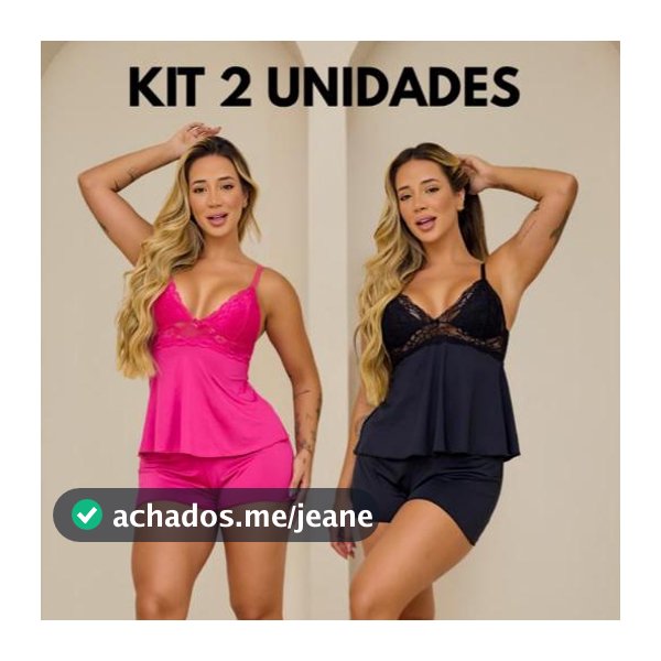 Kit 2 Pijama Baby Doll Sexy Short Doll Feminino Com Detalhes Em Renda Roupa De Dormir Linha Noite