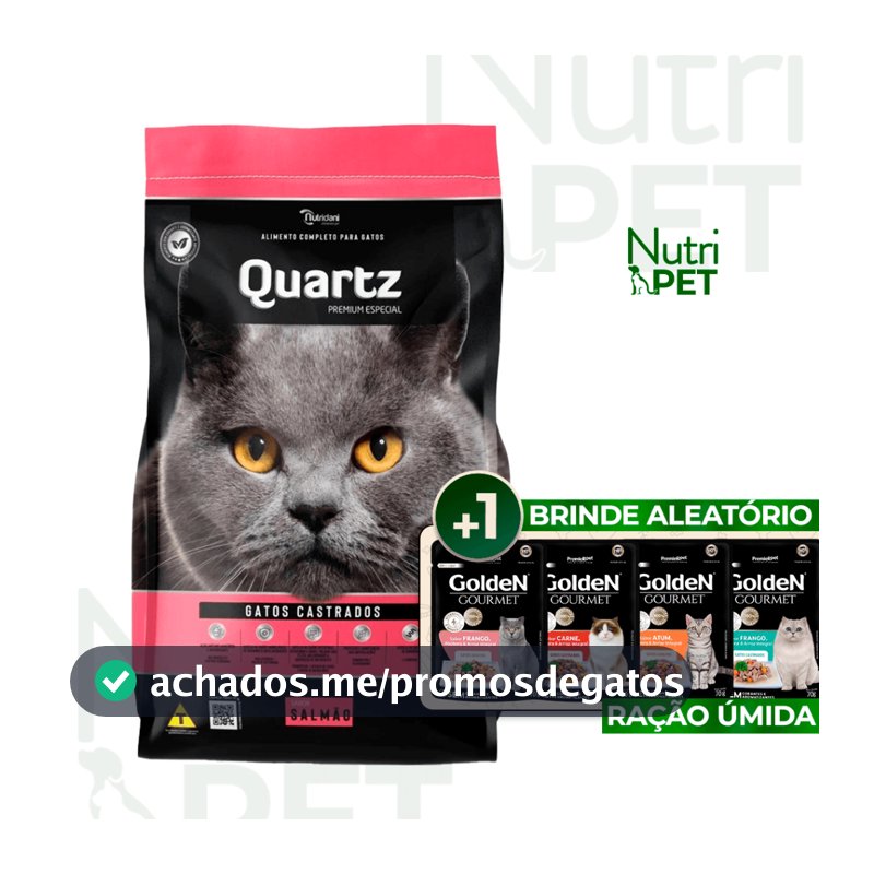 Ração Quartz Gatos Castrados Salmão 10kg