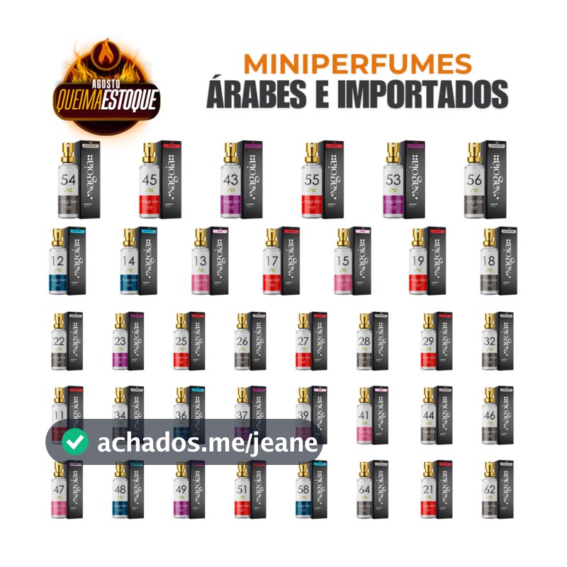 🔥  Perfume Importado e Árabe Masculino e Feminino de 15 ml - ALTA FIXAÇÃO - Inspirações da Nagoia