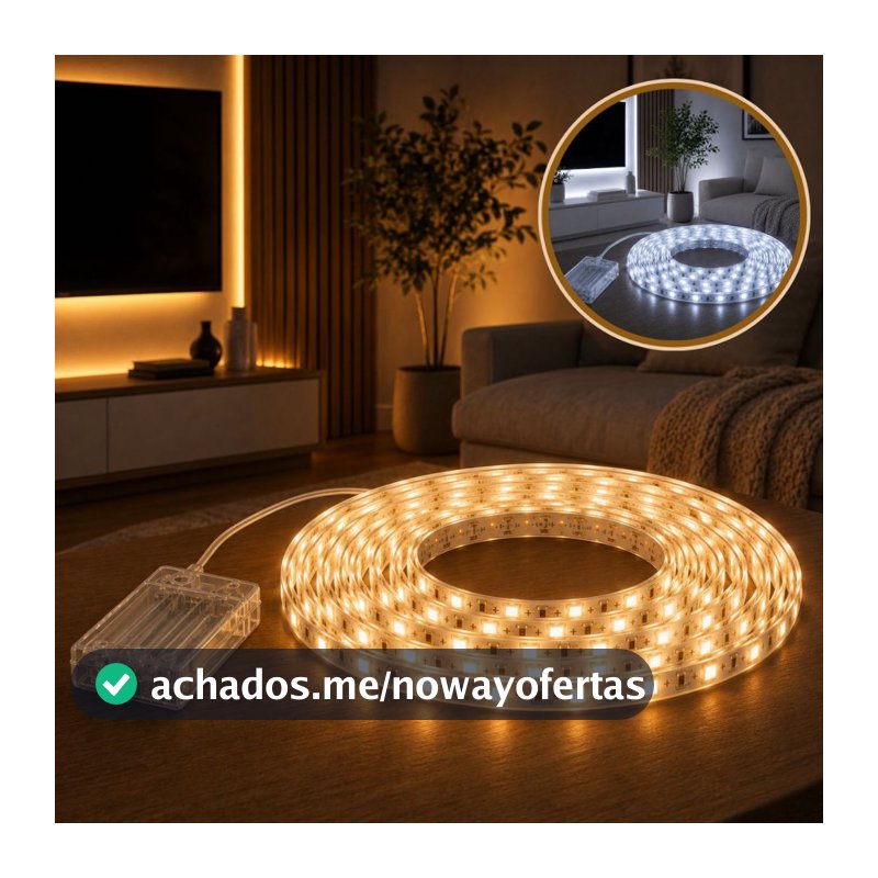 Fita De Led Fio Led De Pilha Autocolante 2m 120 LEDs Cordão Mangueira Decoração Casa Tv Móvel