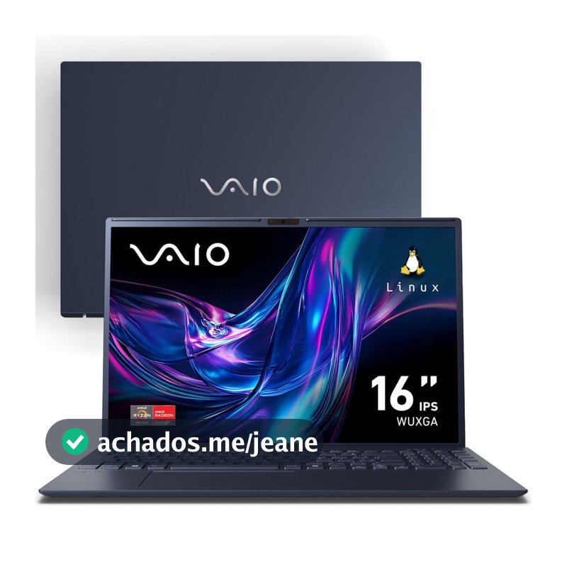Notebook VAIO FE16 AMD® Ryzen 5-5625U Linux 8GB RAM 512GB SSD 16" IPS WUXGA Antirreflexo - Cinza Grafite