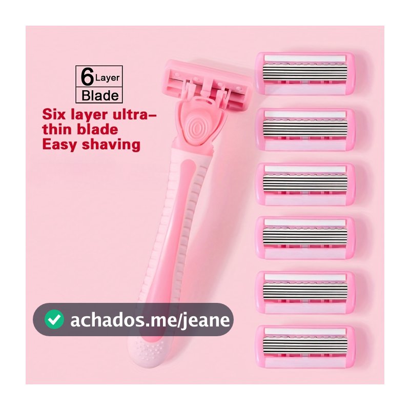 Barbeador Feminino Para Pele Sensível – Ferramenta Manual De 6 Lâminas Remoção De Pelos De Biquíni