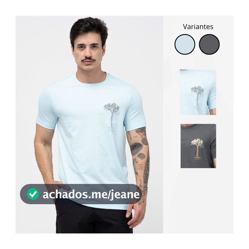 Camiseta Básica Masculina Rota do Mar 100% Algodão Estampada Confortável Linha Premium