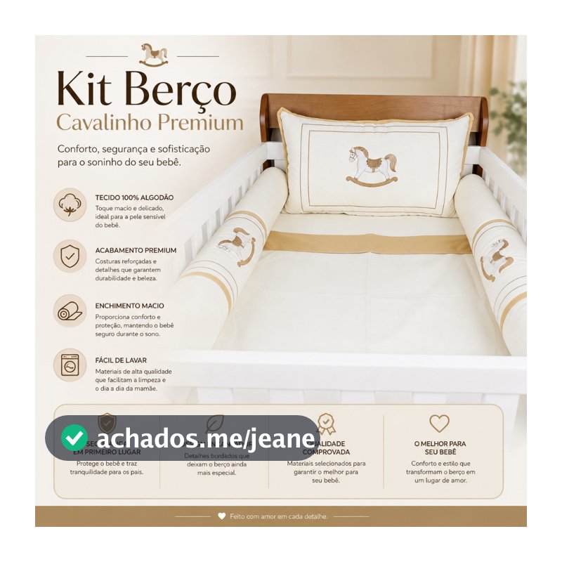 Kit Berço Completo  com Mosquiteiro Antialérgico Macio Menina Berço Americano