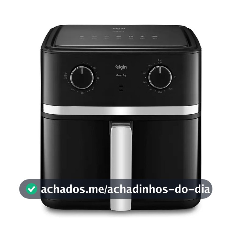 Air fryer Fritaderia Elétrica 8L Grelha Removível Gran Fry Elgin Preto