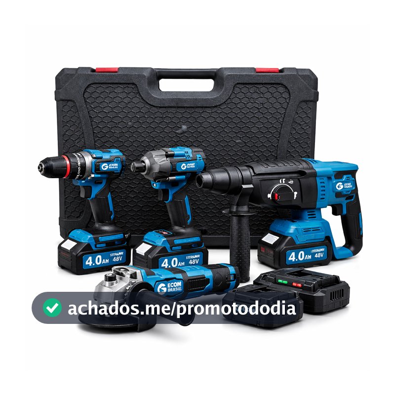 Kit Ferramentas Eletrica Parafusadeira Martelete Esmerilhadeira Lixadeira Furadeira Chave Impacto