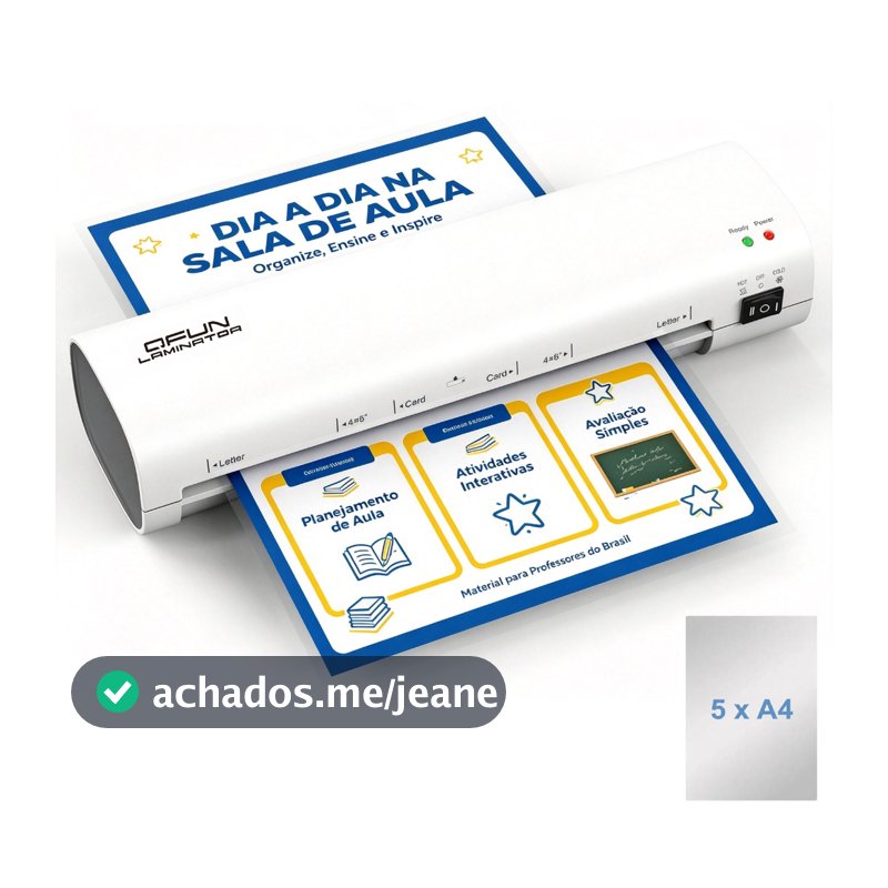 Plastificadora A4 Laminadora De 9 Polegadas  220v/127V Com 5 Bolsas De Laminação Laminadora Térmica Antiatolamento QFUN
