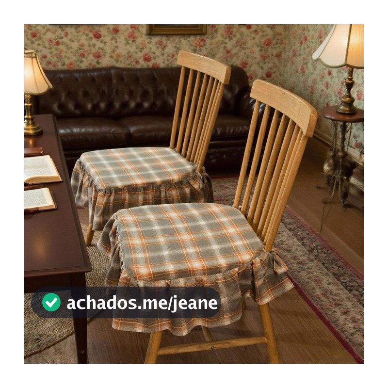Almofada De Cadeira Xadrez Com Babados LACYES , Capa De Algodão Removível Estilo Country Americano Para De Jantar