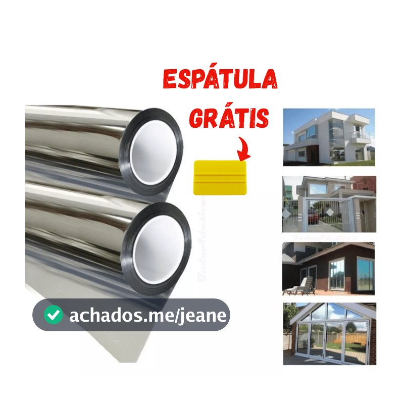 Película Tipo Insulfilm Prata Espelhada Refletiva G5 – Poliéster Profissional, 50cm de Largura