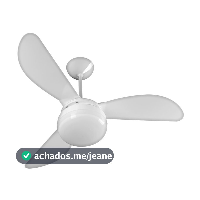 Ventilador de Teto 3 Pás Ventisol Fênix Globo com 3 Velocidades Branco 127V