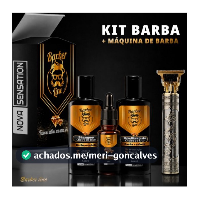 Kit Barba Cheiro De Rico, Balm, Óleo, Shampoo e Maquina De Barbear