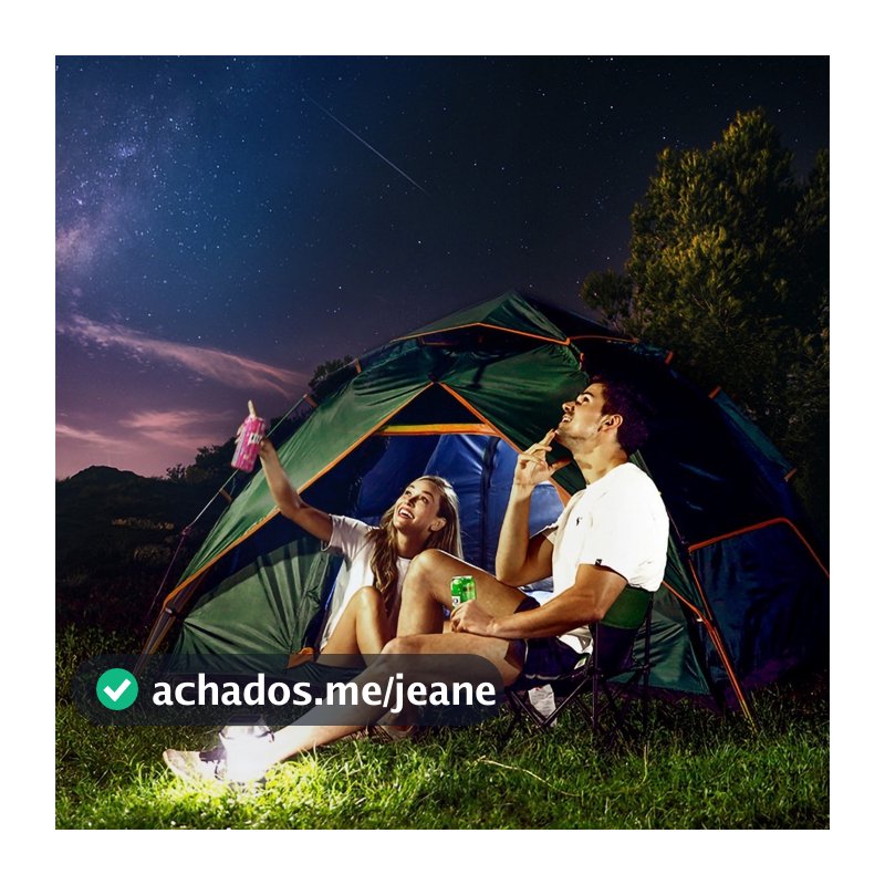Barraca de Camping Portátil para 4 Pessoas – 2 Camadas, Impermeável, Medidas 210×200×135cm