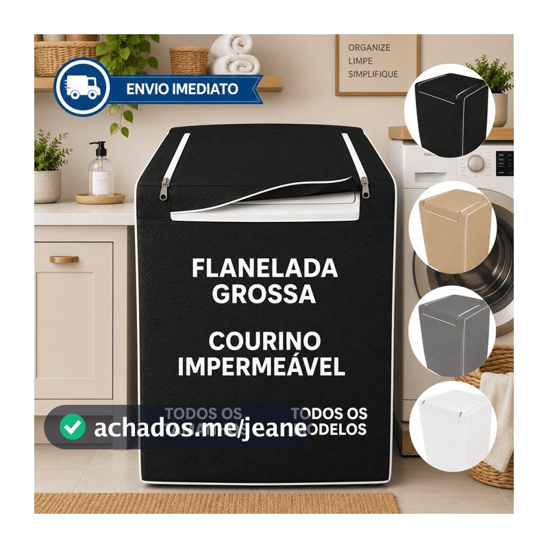Capa Premium para Máquina de Lavar Impermeável Flanelada Com ou Sem Zíper Compatível Electrolux Consul Brastemp