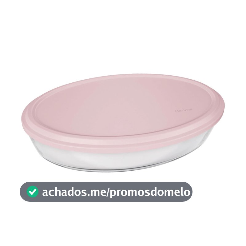 Assadeira Nadir Marinex em Vidro Oval com Tampa 1,6L - Item Sortido