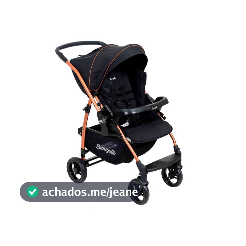 Carrinho de Bebê Reversível Burigotto Rio 22 Preto Cobre (0 à 22Kg)
