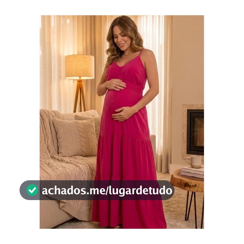 Vestido De Gestante Com Elastico Cinto Vestido de Amamentação Gravida 3 Marias Plissado Rodado de Alça