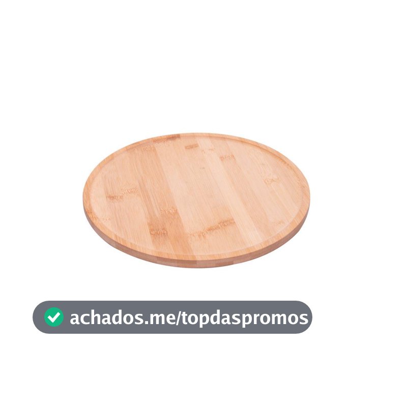 Tábua Giratória Lyor Redonda 30cm Bambu Natural para Servir Queijos Petiscos Aperitivos Mesa Posta Cozinha e Decoração