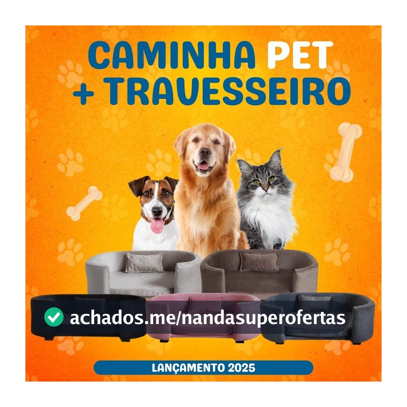 Caminha Sofa Poltrona Pet Mais Travesseirinho Ideal Para Caes e Gatos de Pequeno a Medio Porte Em Veludo Premium