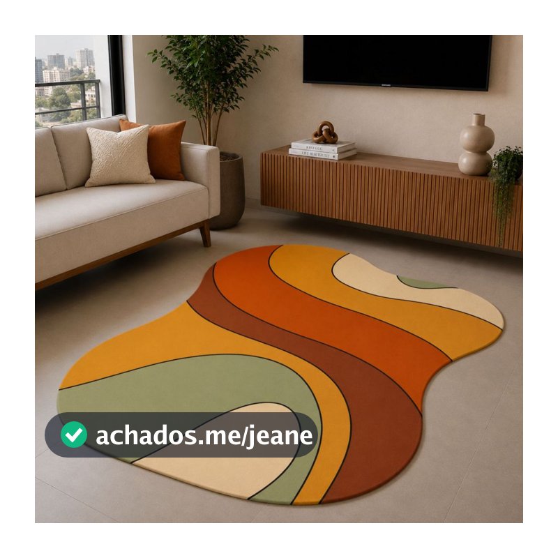 Tapete Orgânico 117x67cm Sala Quarto Decoração 014