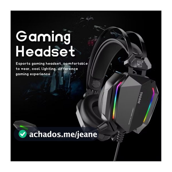Fone Headset Gamer RGB PRO Iluminação LED, Microfone Ajustável, Ideal para Jogos Online