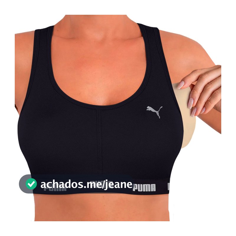 Top Puma Feminino com Bojo Removível Alta Sustentação Nadador Academia Fitness Sem Costura Original