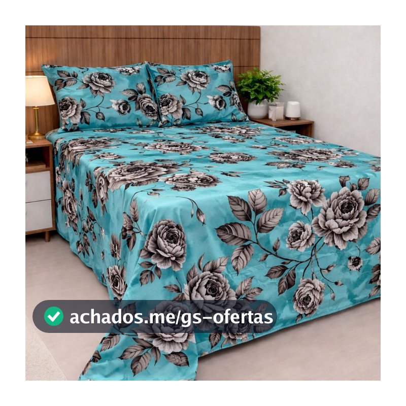 JOGO DE CAMA  Casal Queen  Algodão Premium 800 Fios Lençol Estampado Cobre Leito Com 2 Fronhas