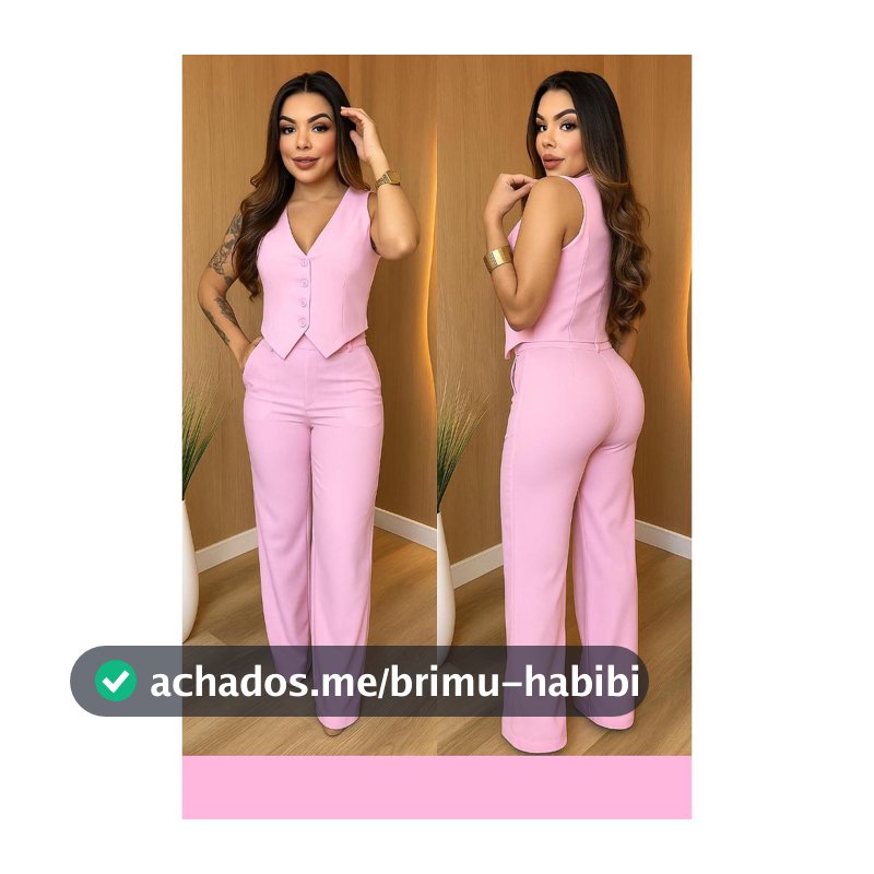 CONJUNTO GABI. MODA FEMENINA COLETE E CALÇA ALFAIATARIA