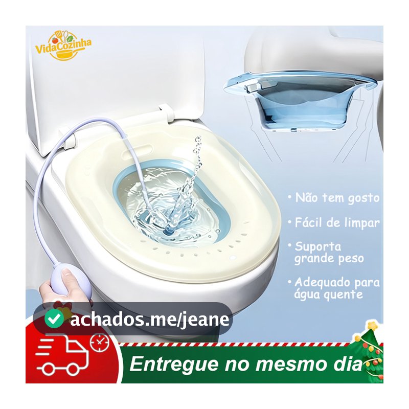 Portable Folding Bath Seat Basin for Postpartum Toilet Sprayer for Intimate Hygiene