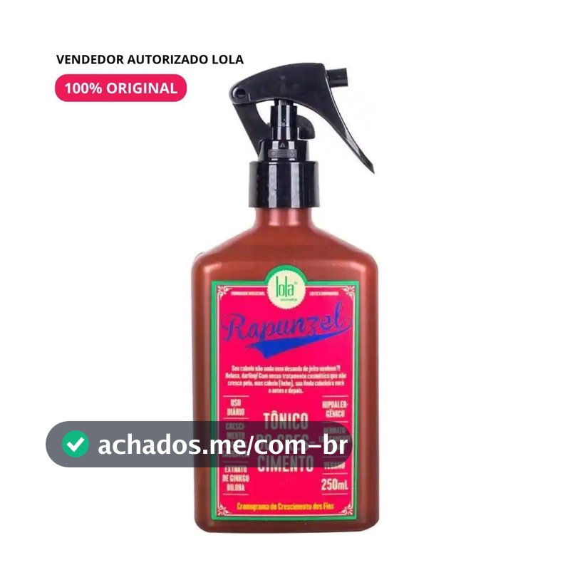 Tônico Rapunzel 250ml Lola Cosmetics - Crescimento e Força dos Fios