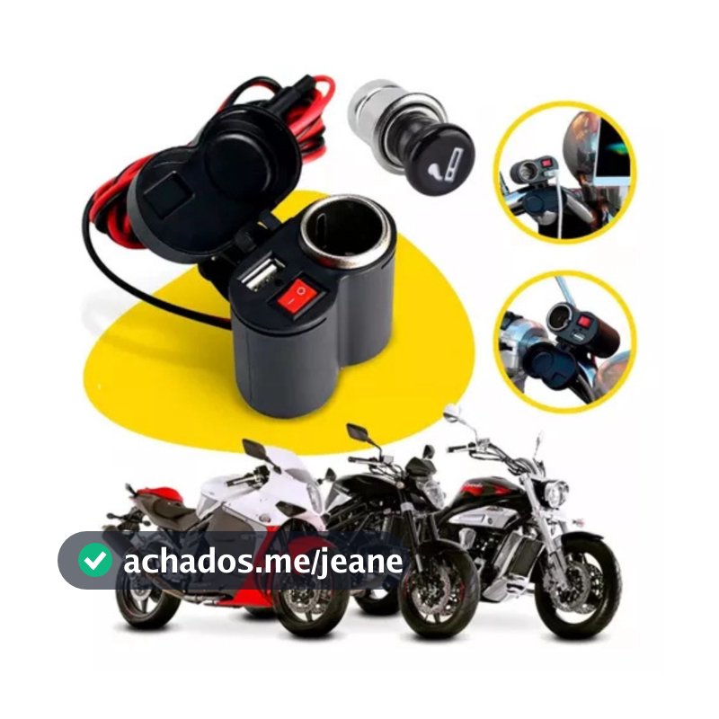 Carregador De Celular Usb Para Moto Adaptador Tomada Acendedor