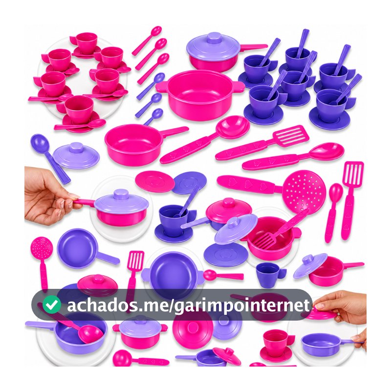 Kit Cozinha Brinquedo Infantil Panelinhas Comidinhas Cestinha Xícaras Utensílios Faz de Conta Menina