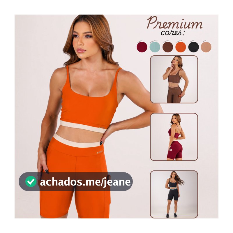 Conjunto Fitness Feminino Top Short Suplex Bolso Lateral Academia Sem Transparência
