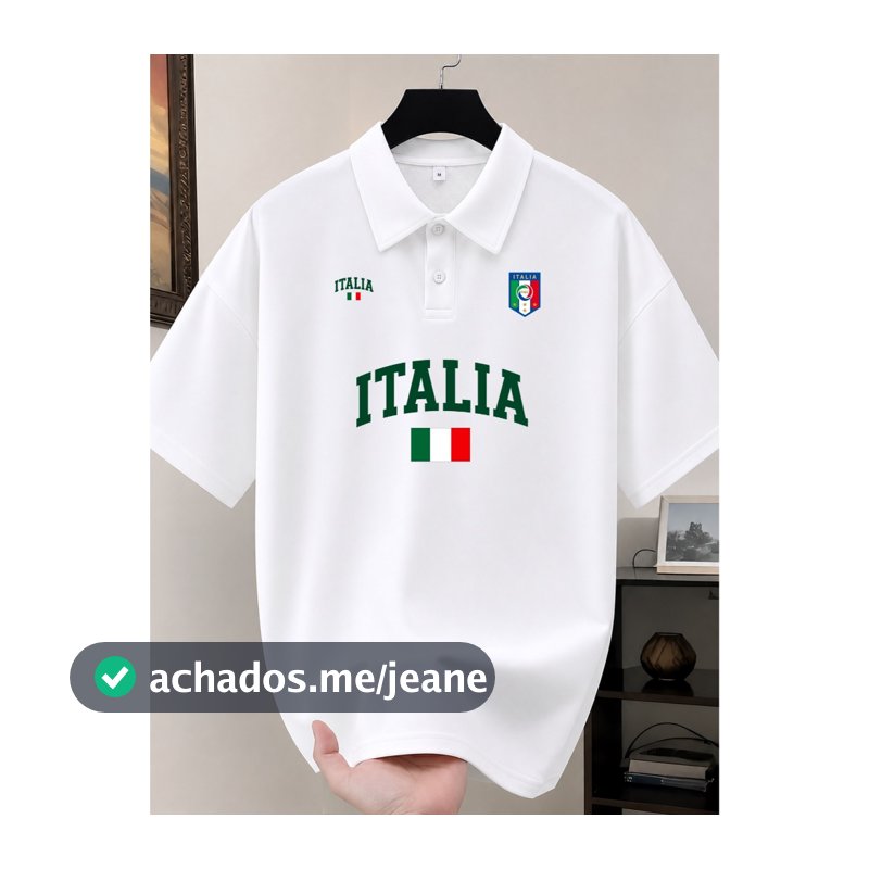 Camisa Masculina Camiseta Masculina Italia Blusa Gola Polo Camisas Premium Mnaga Curta