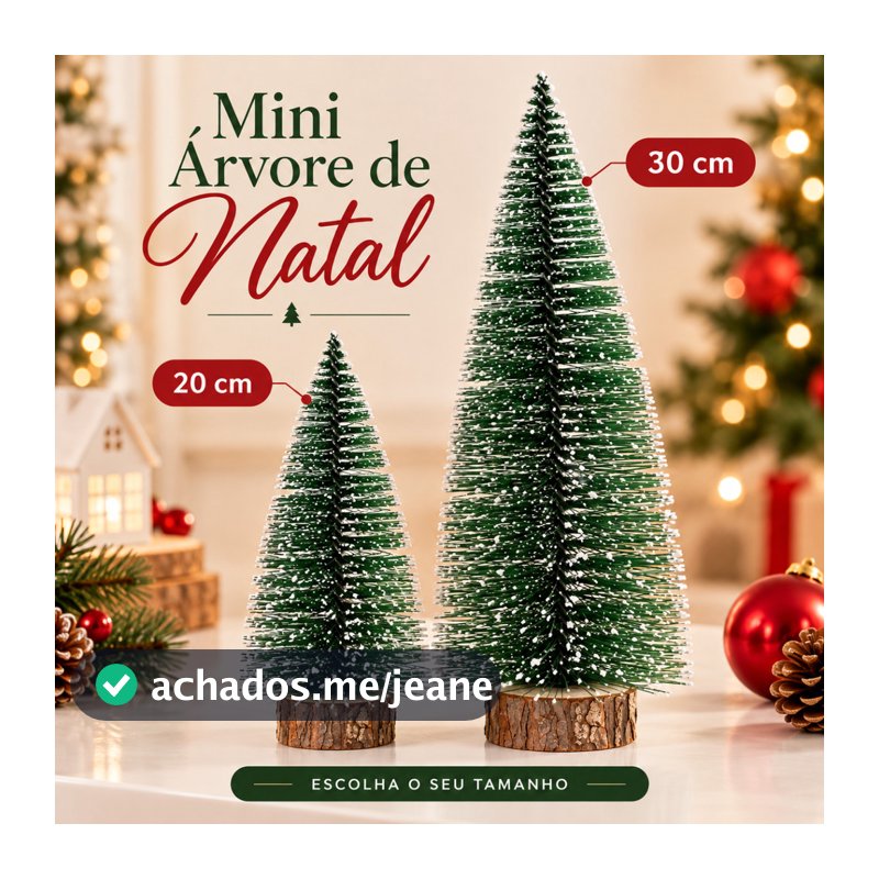 Kit 4 Mini Árvores de Natal Pinheiro Decorativo Enfeite Natalino para Mesa Presépio Decoração